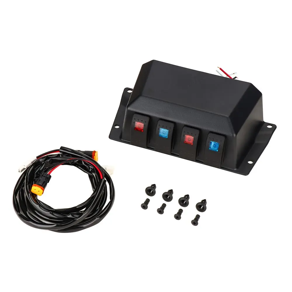 

KEMIMOTO UTV Black Front 4 Rocker Switch Dash Panel Set for Polaris RZR 900 1000 2881987