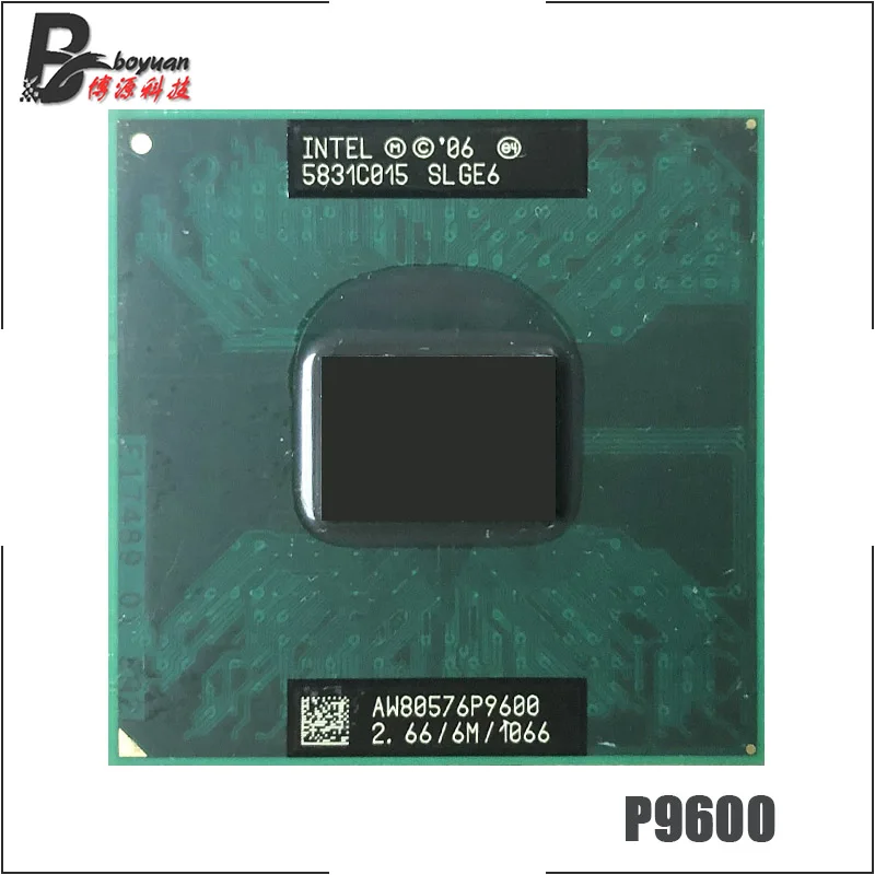 

Intel Core 2 Duo Mobile P9600 SLGE6 2.6 GHz Dual-Core Dual-Thread CPU Processor 6M 25W Socket P
