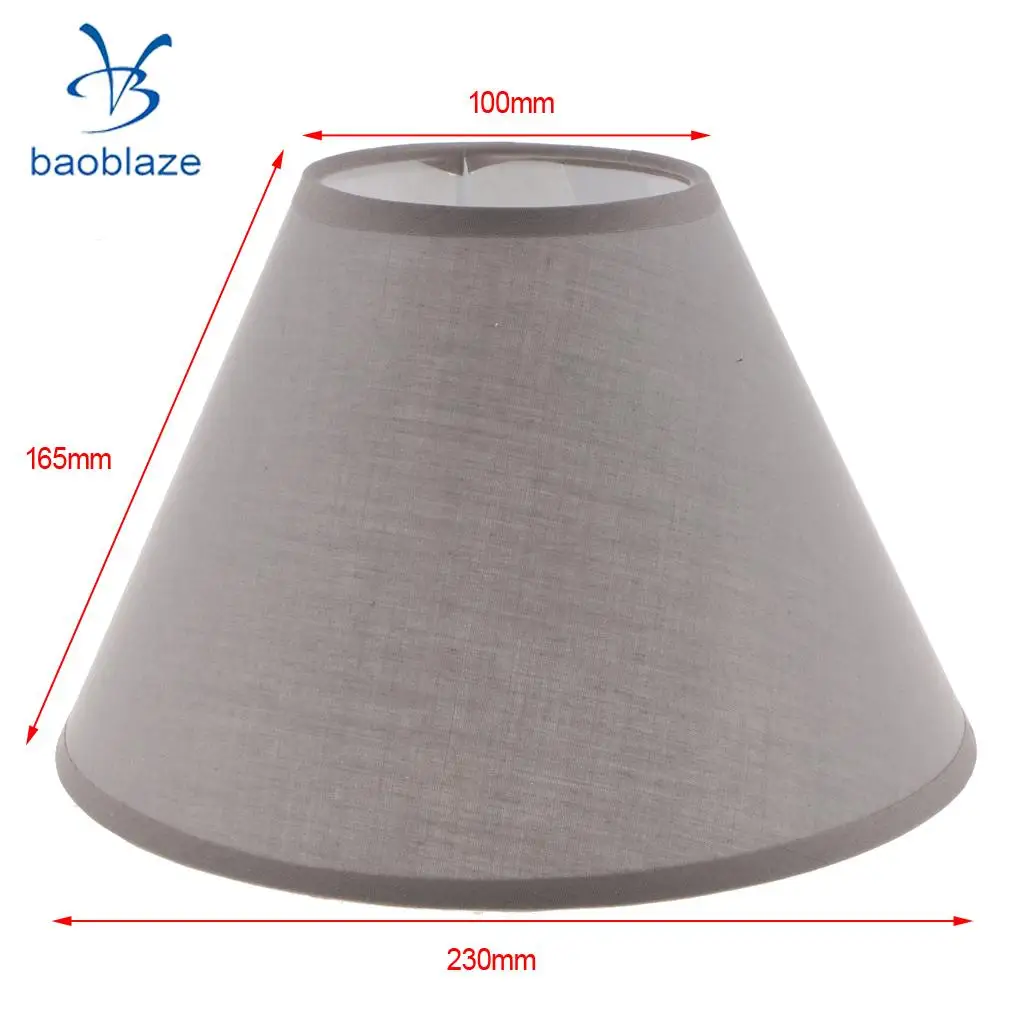 Set of 2, Simple Table Lamp Shade Bedside Lamp Light Shade Cover, Fabric Light Shade Style For Bedroom Study ( Flaxen & Gray )