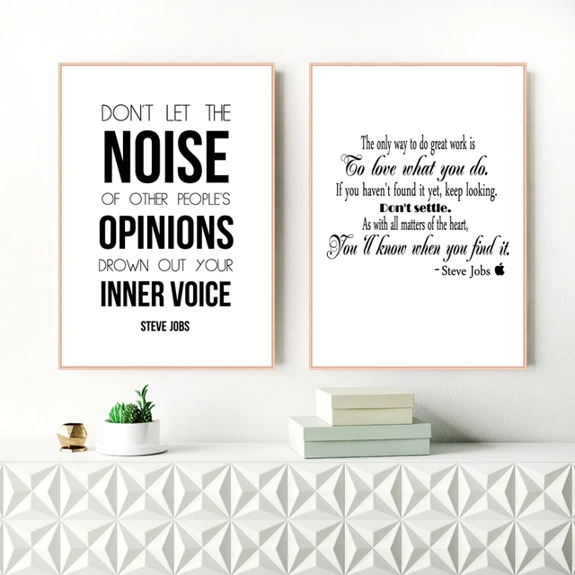 steve jobs inspiring quote canvas art print and poster modern black and white minimalist canvas painting
