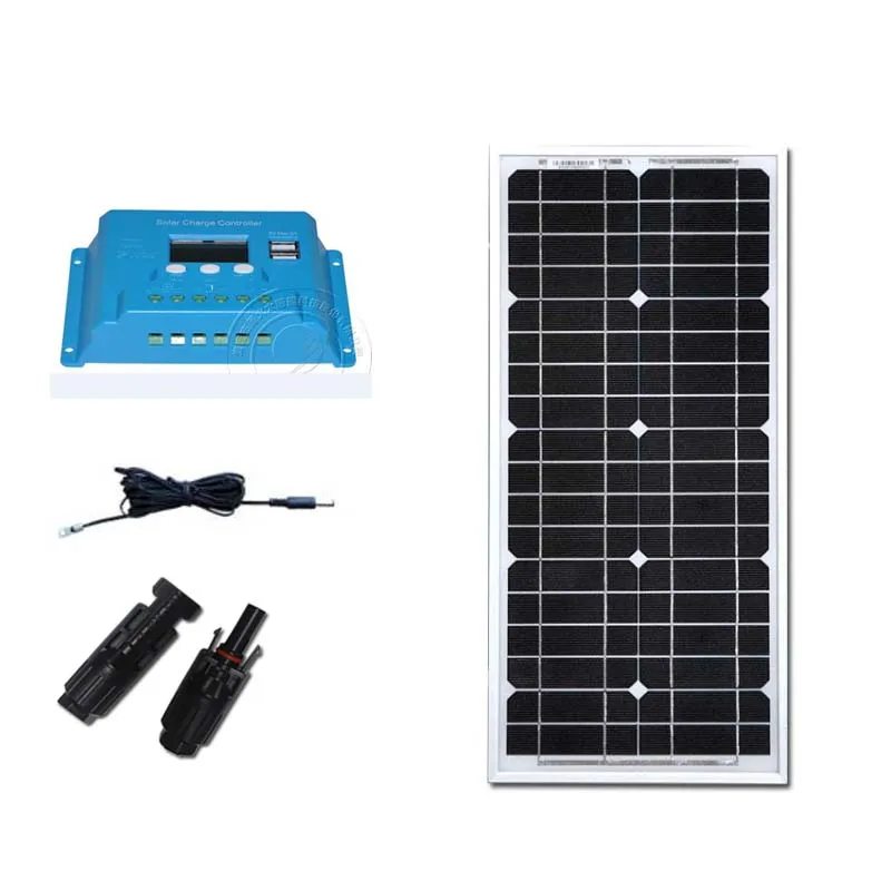 solar panel kit 20w cable mono