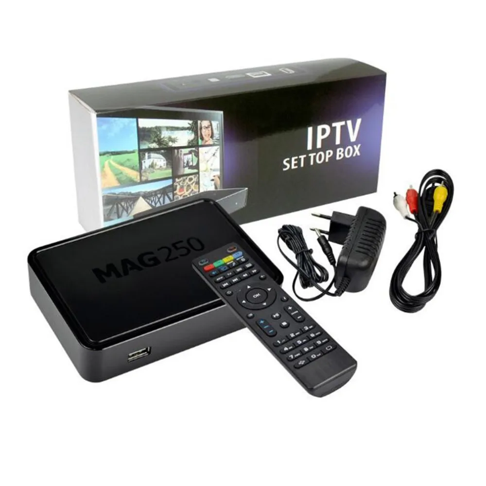

EU Plug Professional High Quality MAG250 Home TV Box Top 256MB Europe Arabic 1300 Live TV Channel IPTV Box For Linux Set Top Box