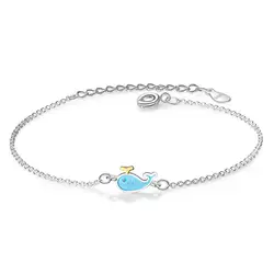 Lukeni Симпатичные дельфин синие браслеты для женщин Свадебные украшения Женская мода 925 браслеты стерлингового серебра леди интимные АК