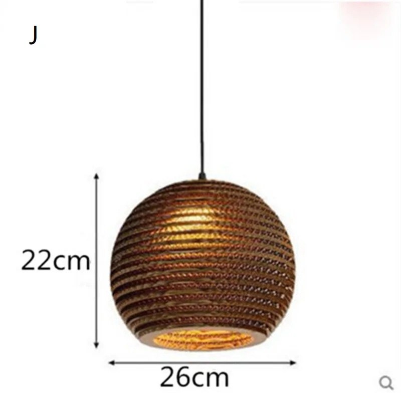 Современный деревянный бумажный кулон соты света картонная клетка для птиц E27 banboo подвесной светильник для гостиной ресторана кафе магазина - Цвет корпуса: J