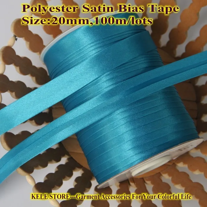 Free shipping Polyester Satin Bias Binding Tape,size 20mm,bjd cloth