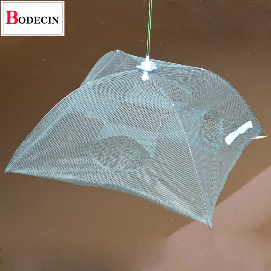 Folded Portable 4 Holes Fishing Net Network Casting Crayfish Catcher Shrimp Minnow Crab Baits Trap Cages Mesh Fish Nets China (8)