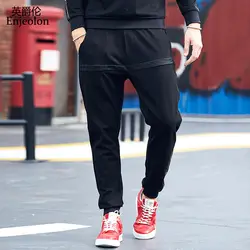 Enjeolon бренд Весна Длинные прямые брюки мужские модные черные спортивные штаны для мужчин качество Толстые повседневные мужские KZ6323