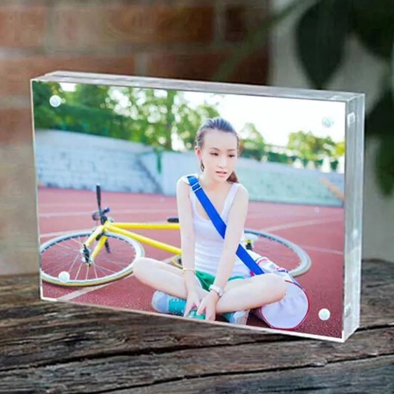 

7'' 178x127mm Thickness 10+10mm Acrylic Magnet Photo Frame Home Decor Creative Rectangle Crystal Picture Frame Custom Any Size