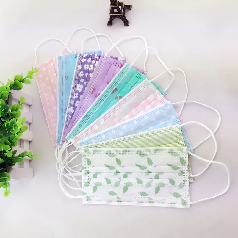

50pcs/Pack New Type of Disposable Masks in The Spring of a Thin Section of The Printed Sunscreen Mask Non-woven Gauze Mask