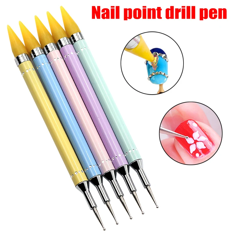 

Dual-Ended Nail Art Dotting Pen Metal Handle Crystal Beads Picker Remover Manicure Tool FM88
