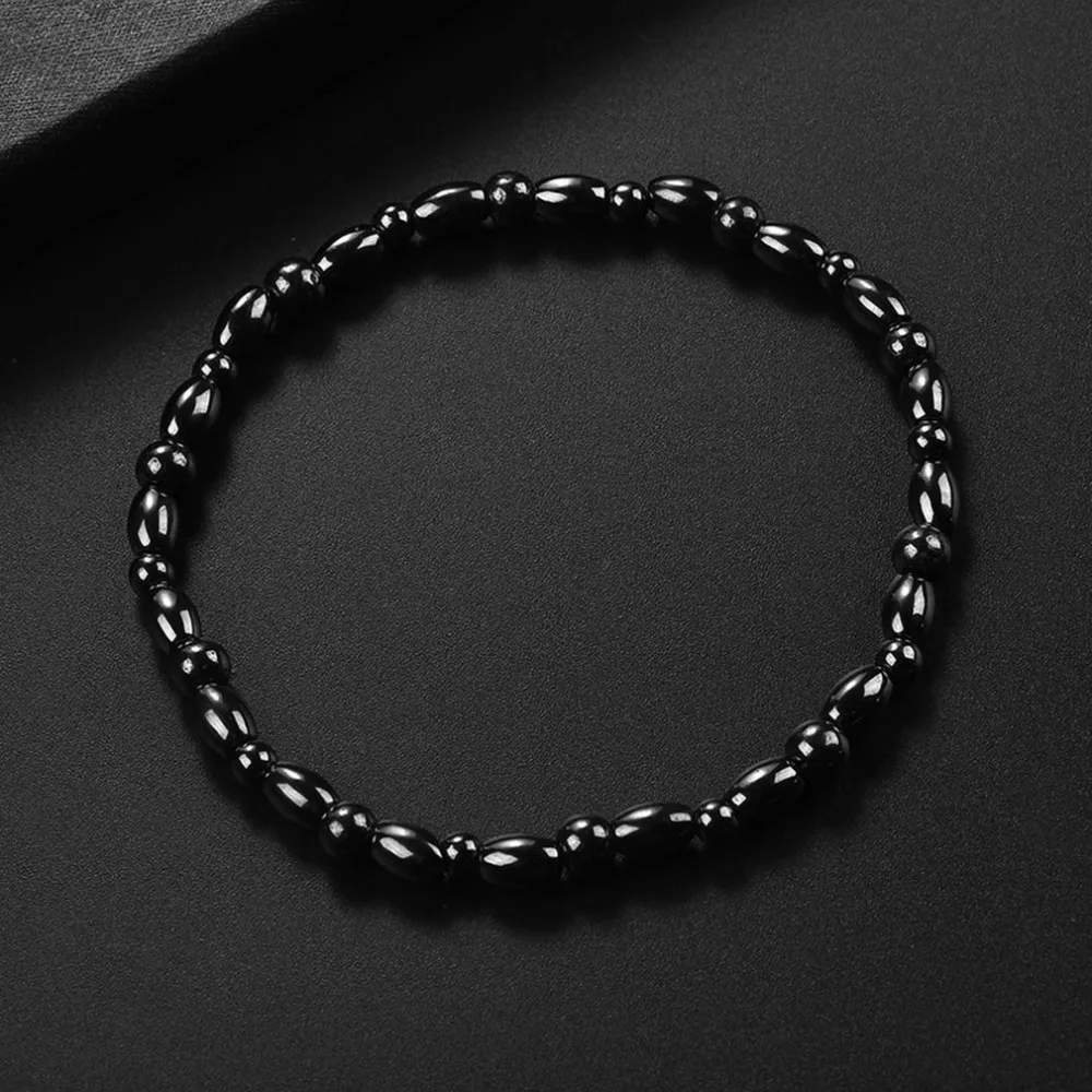 Fashion Magnetic Stone Leg Anklets Bracelet Men Women Black Ankle Bracelet Gifts Lose Weight Feet Bracelet Jewelry feet care