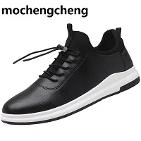 Spring-Autumn-Man-Walking-Shoes-Sneakers-Leather-Breathable-Korean-Sport-Shoes-Wear-resistant-Elastic-band-Flat