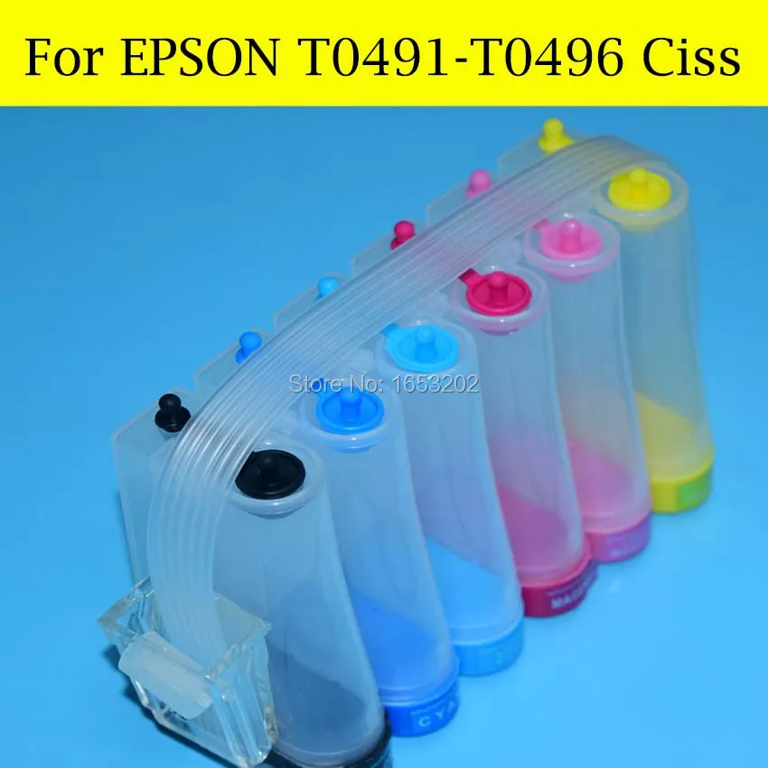 EPSON R210 R230 R310 R350 RX510 RX630 RX650 프린터용 EPSON T0491 CISS용 6색 CISS 시스템(ARC 칩 포함)