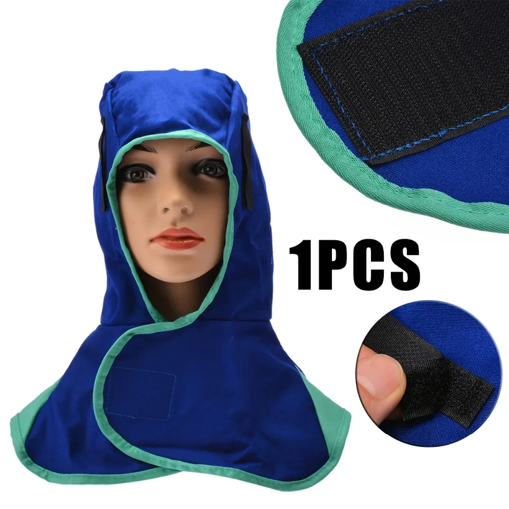 Denim Fabric Welding Head Neck Shoulder Protective Hood Cap Practical Flame Retardant Welder Safety Cover Helmet Denim Fabric Welding Head Neck Shoulder Protective Hood Cap Practical Flame Retardant Welder Safety Cover Helmet