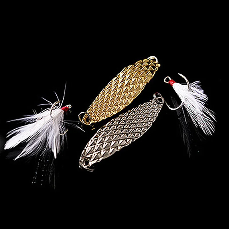 Spoons Hard Fishing Lures Treble Hooks Salmon Bass Metal Wobbler Crankbait Fishing Lure Baits Bass Walley Trout Tackle (17)