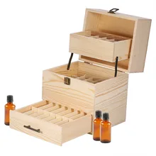 Деревянная коробка для эфирного масла 59 слотов 3 слоя ароматерапия Съемный держатель для бутылки коробки органайзер для хранения
