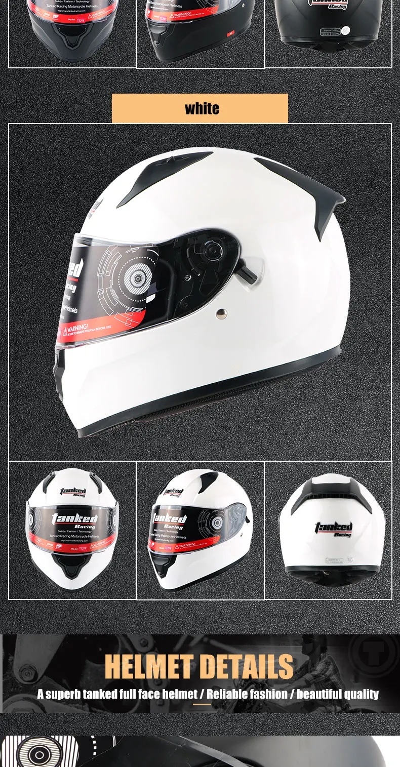 Tanked гоночный мотоциклетный Полнолицевой шлем с двойным объективом противотуманный мотоциклетный шлем для мотокросса защитный шлем Casco Capacete ECE
