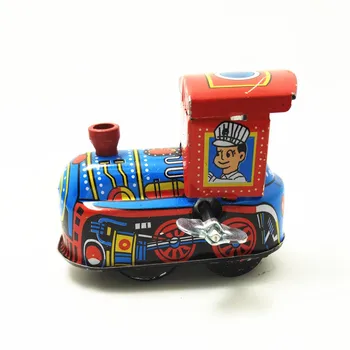 

2016 New 1PC Creative Retro Train Reminiscence Vintage Wind Up Tin Toy Clockwork Spring Locomotive Classic Toys for Children