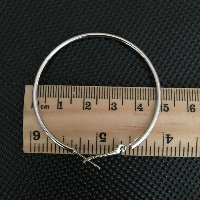 Женские гладкие серьги кольца из нержавеющей стали черные/Серебристые