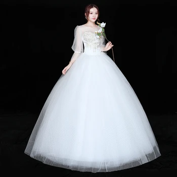 

Vestido de Noiva 2019 Muslim Wedding Dresses Appliques Lace Beaded Long Sleeves Wedding Gown Bridal Dress Robe De Mariee