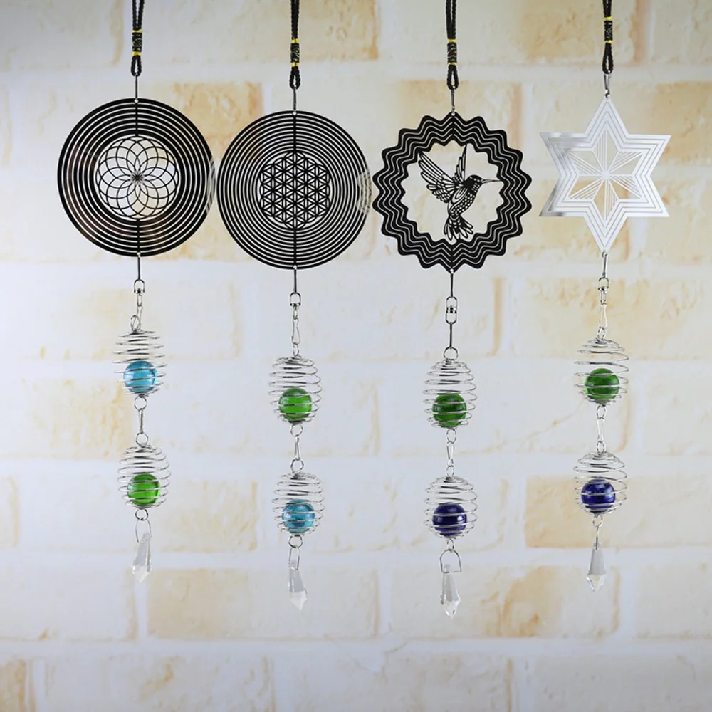 3D Metall Windspiele Spinner Spirale Rotierende Windchime Craft Church Home Deko