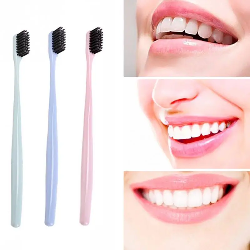 

4Pcs/set 18.5cm Bamboo Charcoal Simple Toothbrushes Soft Hardness Toothbrushe Tooth Healthy Care for Adults