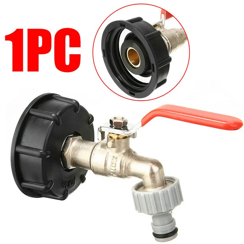 

For IBC Container Tank Adapters S60X6 Nozzles Replacement Part Tool Valve Tap connector With Brass Bib Plastic