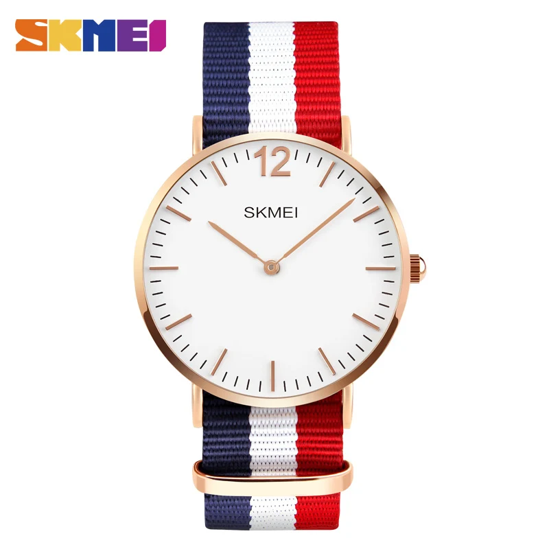 SKMEI Lovers Quartz Watches Luxury Men Women Fashion Casual Watch 30M Waterproof Simple 6mm Thin Design 2