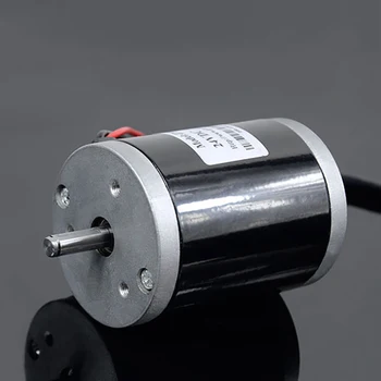 

24V 120W 3500rpm High Torque DC Motor Low Noise Double Ball Bearing Carbon Brush Motor for Mini Bead Lathe Machine Shaft Dia 8mm