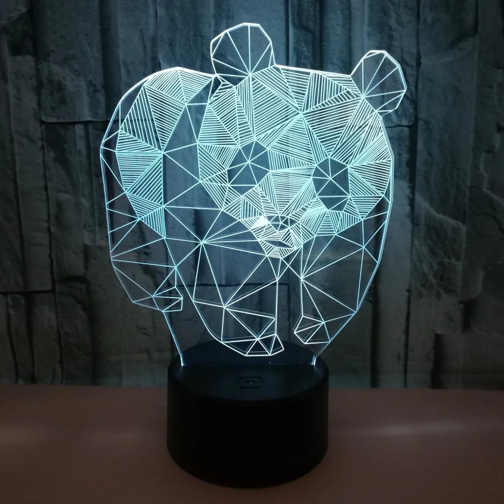 Candeeiros de Mesa para Sala de Estar de Toque Conduziu a Lâmpada de Mesa de Cabeceira Lâmpadas de Fábrica por Atacado Estéreo Panda Colorido Visão Noturna 3d 13 High Quality Luzes e Iluminação