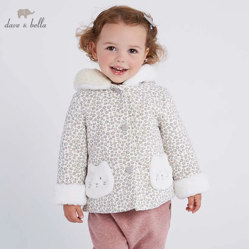 

Dave Bella Autumn Winter Infant Baby Girls Fashion Jackets Toddler Hooded Outerwear Children Cute Hight Quality Clothes DB6110