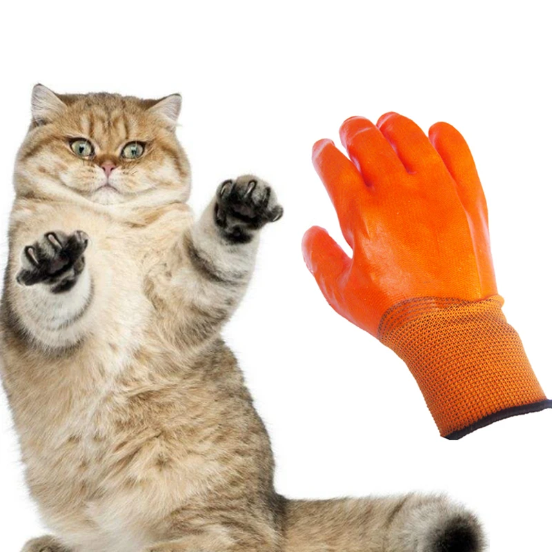 

One Pair Small Animals Anti Bite Dipping PVC Glove For Cat Hamster Feeder Catch Mouse Cockroach Short Safety Gloves