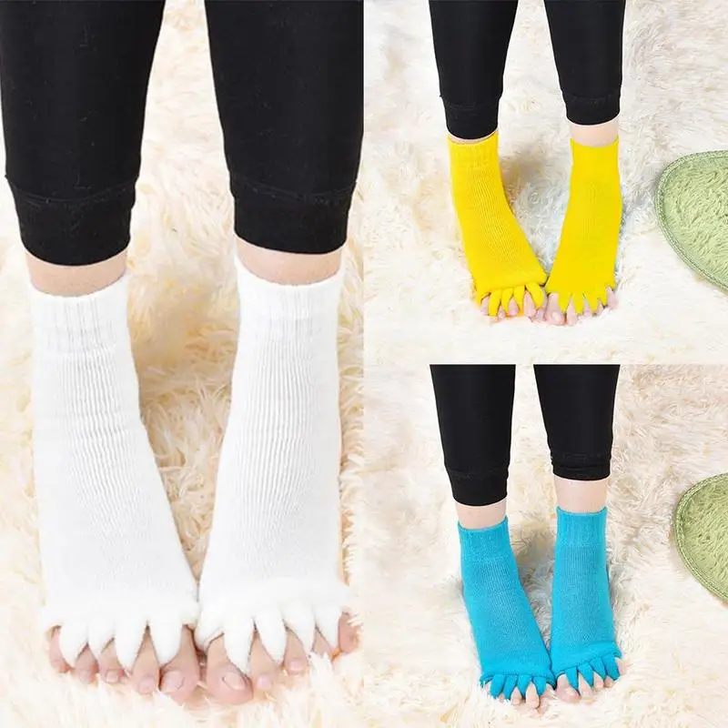 1 пара, носки с пятью пальцами, разделитель для ноги, выравнивание, облегчение боли, массажные носки, подарок для женщин, забота о здоровье, 7 цветов