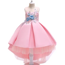 Новое платье для маленьких девочек модное платье Новогоднее праздничное платье Элегантное свадебное платье с цветочным узором для девочек детская одежда