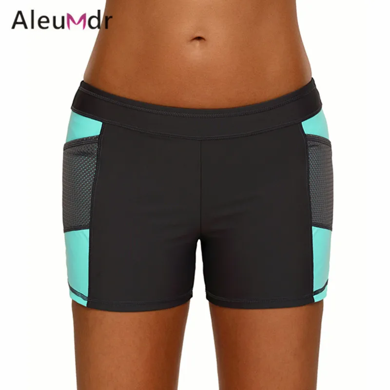 

Aleumdr Summer Bikini Bottoms Brazilian Rosy/Mint Side Mesh Insert Sports Boardshort Women LC410461 Parte Inferior Biquini