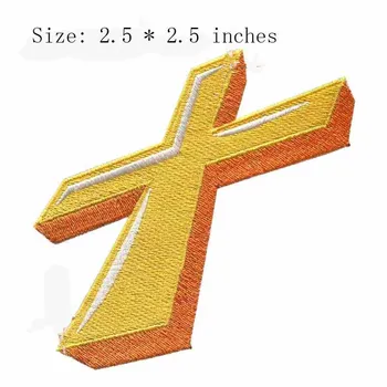 

Cross embroidery patch 2.5"wide /belief/player/melt backing