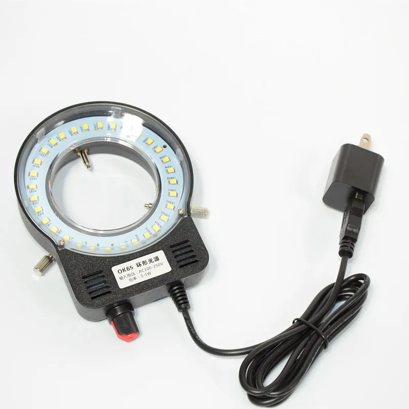 

Industrial microscope camera light source 48 LED SMD Ring light Adjustable brightness