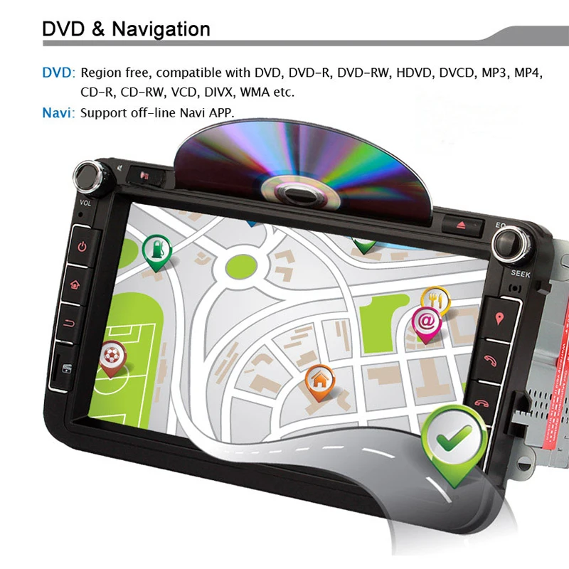 Автомобильный DVD плеер Eunavi 2Din 8 дюймов GPS навигация для VW Passat CC Polo GOLF 5 6 Touran EOS T5 Sharan