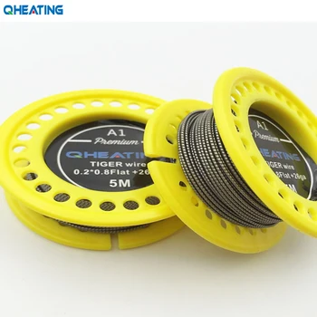 

Qheating 5m/roll Tiger Wire 26ga+0.2*0.8mm for RDA RBA Rebuildable Atomizer electronic cigarette Heating Wires