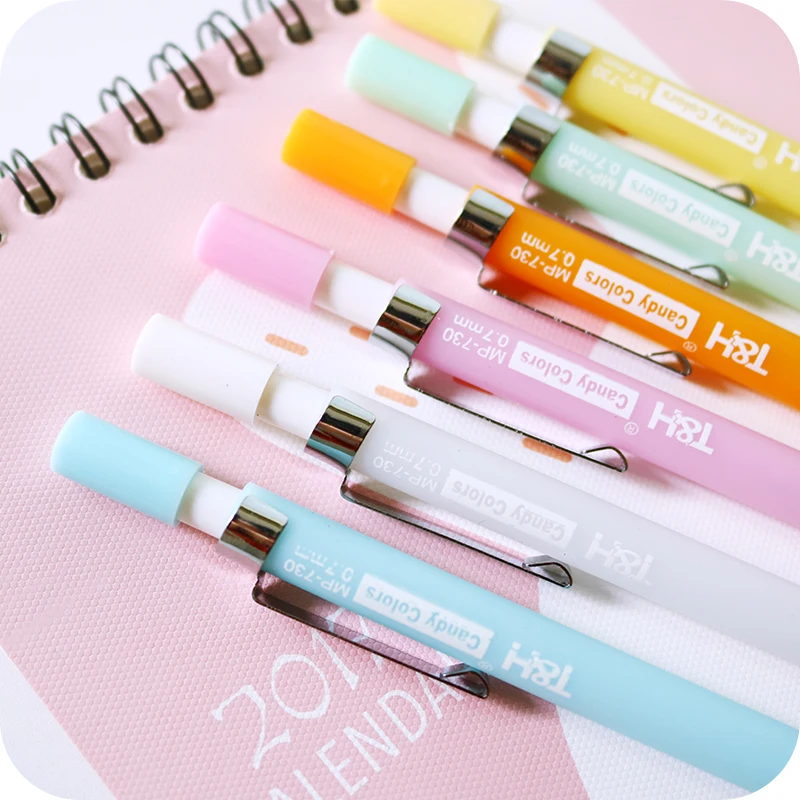 2pcs Candy Color Mechanical Pencil Colorful Automatic Pencil School