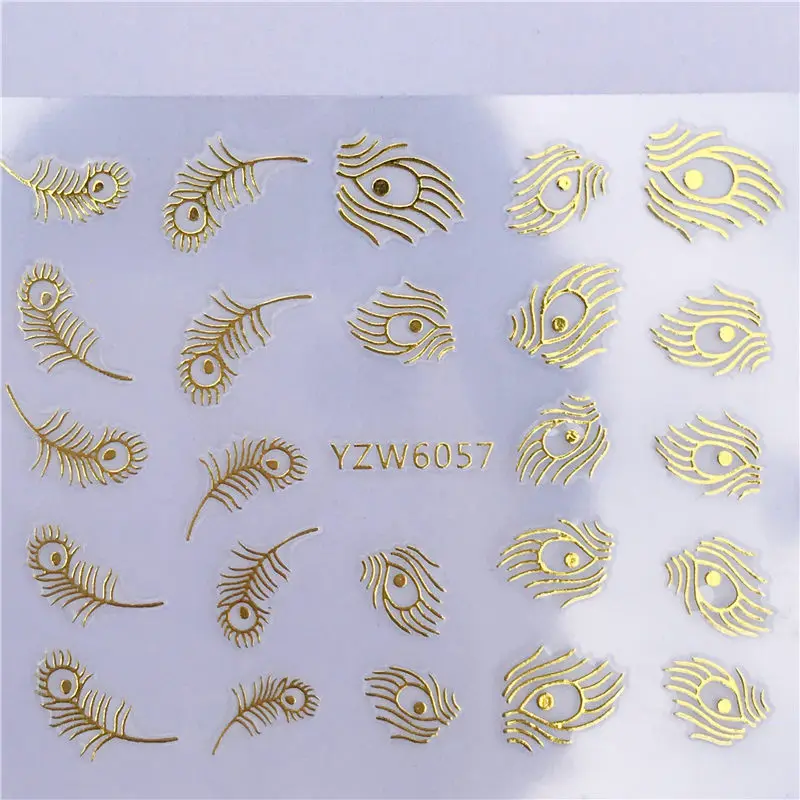 1 лист металлик золото 3D наклейки для ногтей Племенной Ловец снов перо Маникюр Клей для накладных ногтей переводная наклейка бумага DIY