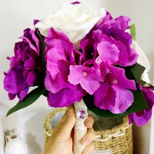 Дешевый реального Роуз невесты свадебные Пена Цветы Роза свадебный букет Фиолетовый поддельный Свадебный букет De Noiva