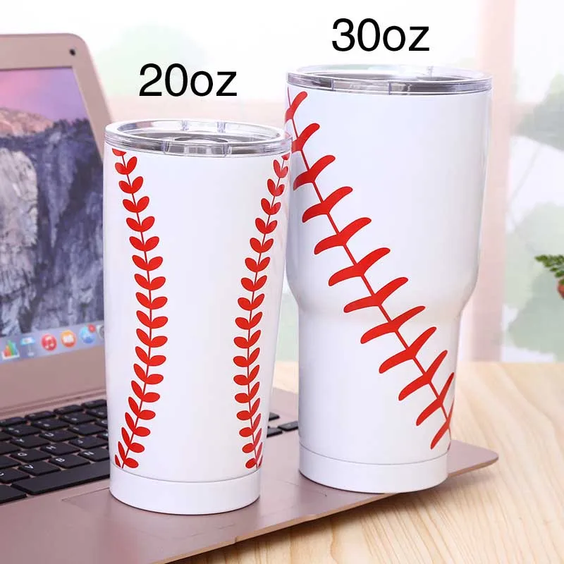 

20OZ 30OZ New Baseball Football Tumbler Cup Vacuum Insulation Beer Wine Mug Stainless Steel Mug Coffee Cup