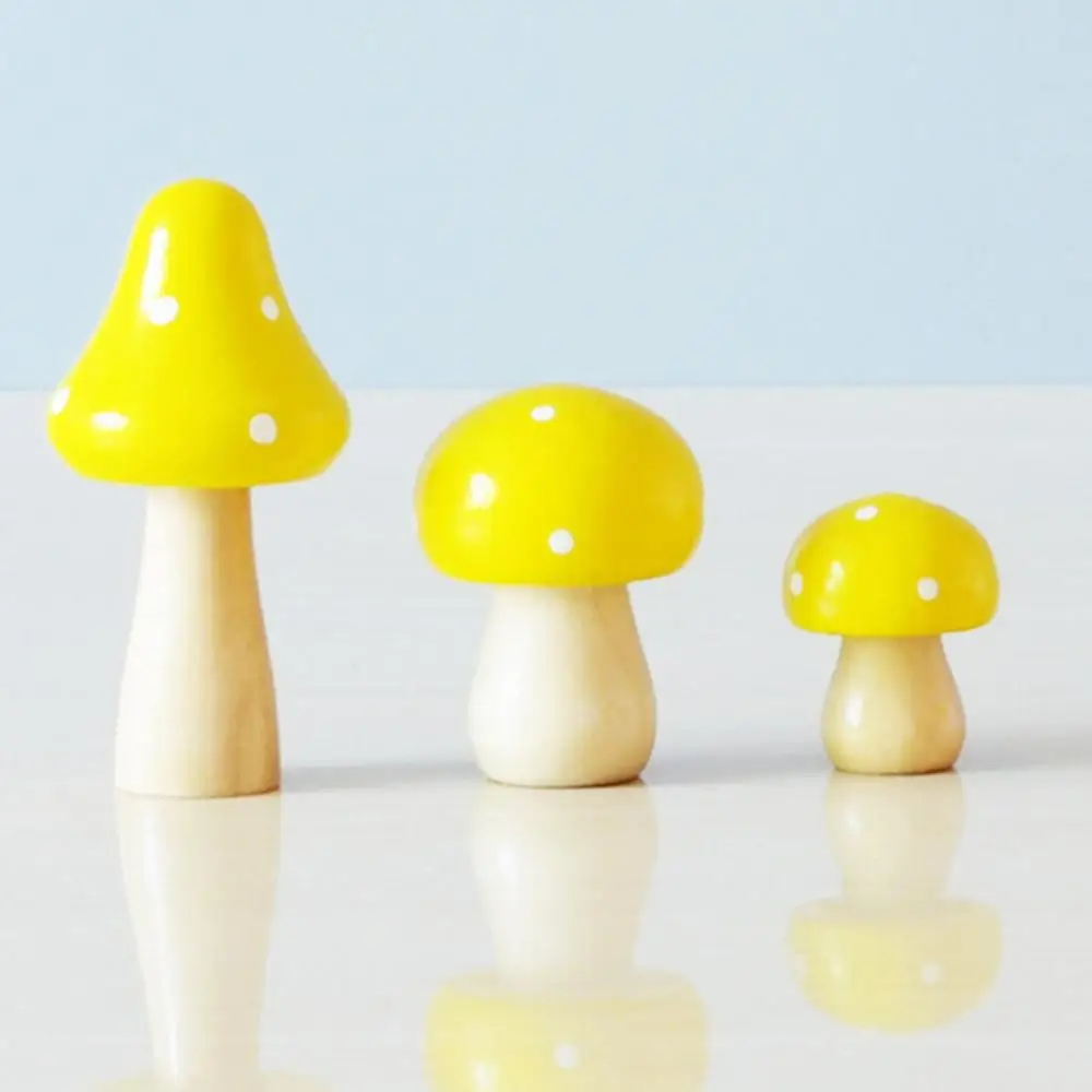 yellow 3 шт./компл. древесные грибы, миниатюрная сказочная, украшение для сада и дома ремесло, Декорации для микро ландшафтного дизайна подарочная коробка в виде подвижные леса на молнии Wrong extraction - Цвет: yellow
