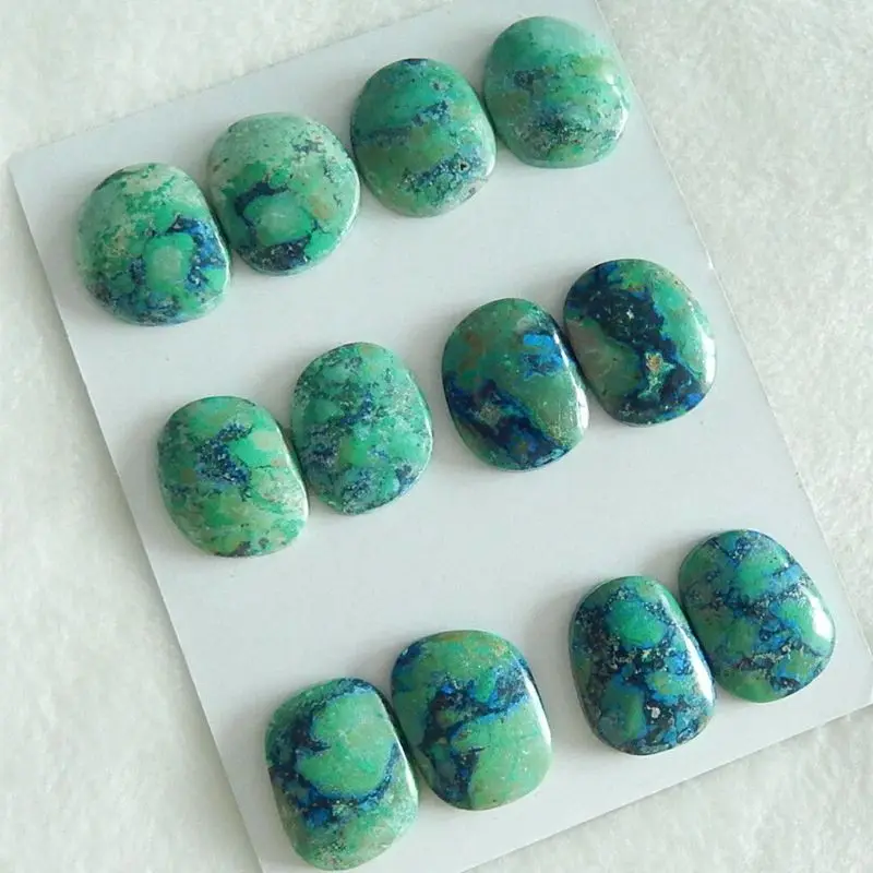 

Natural 6 Pairs Of Chrysocolla Stone fashion earring Cabochon Pair,20x15x4mm,30.4g