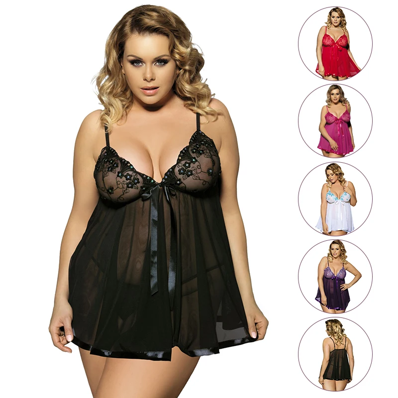 EI2073 Discount Recommend Sexy Lingerie Plus Size Many Color Super Deal Baby doll Sexy Lingerie Transparent Plus Size Lingerie