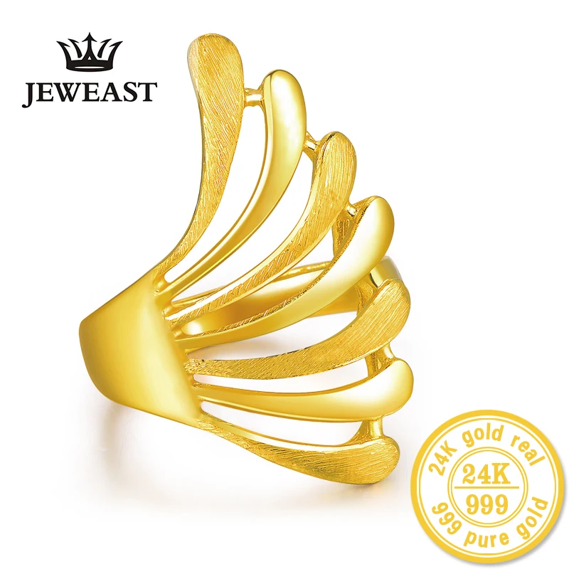 

24k gold ring Phoenix tail women's mother wife lady girl 2017 new hot sale fine jewelry trendy good nice top real pure 999 good