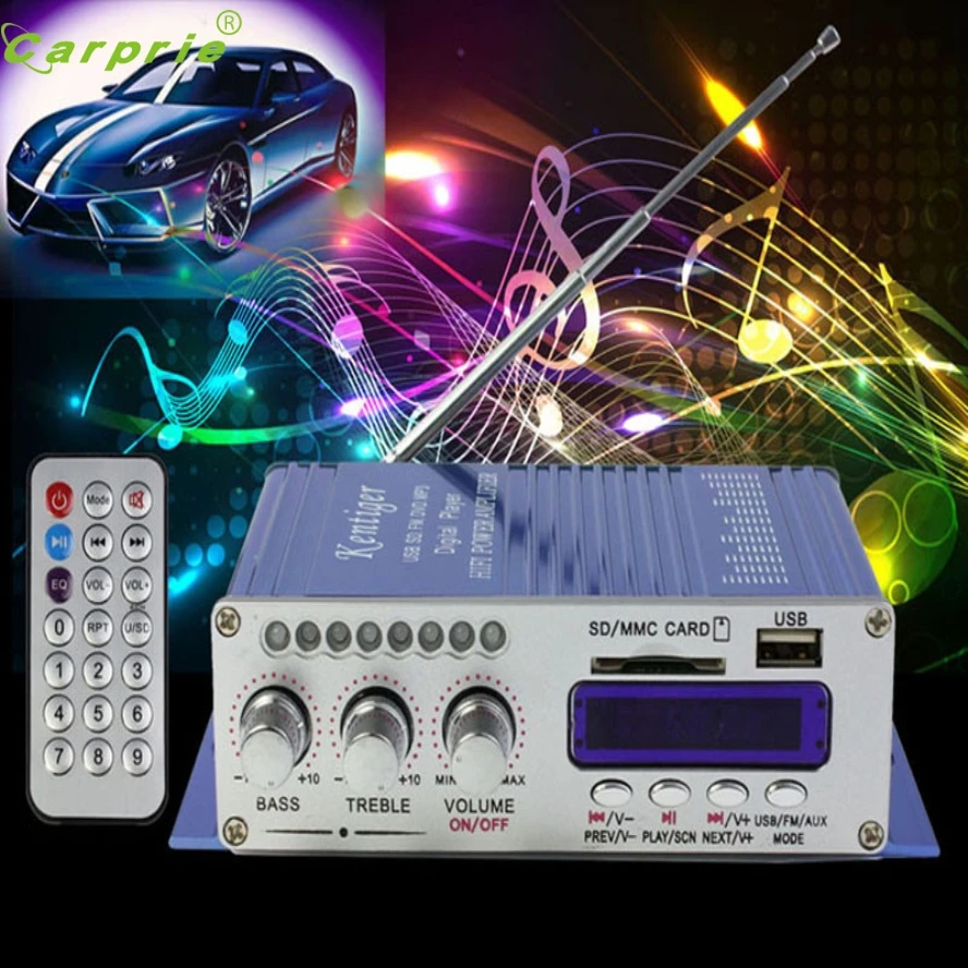 Новое поступление 2CH 200 Вт Мощность Мини HiFi аудио стерео усилитель для ipod автомобиля дома MP3 FM бу