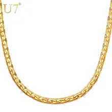 Collier en Maille Haricot, Long, Vintage, rappeur, Hippie, Hip Hop, couleur or, bijoux pour femmes/hommes, U7, N1111