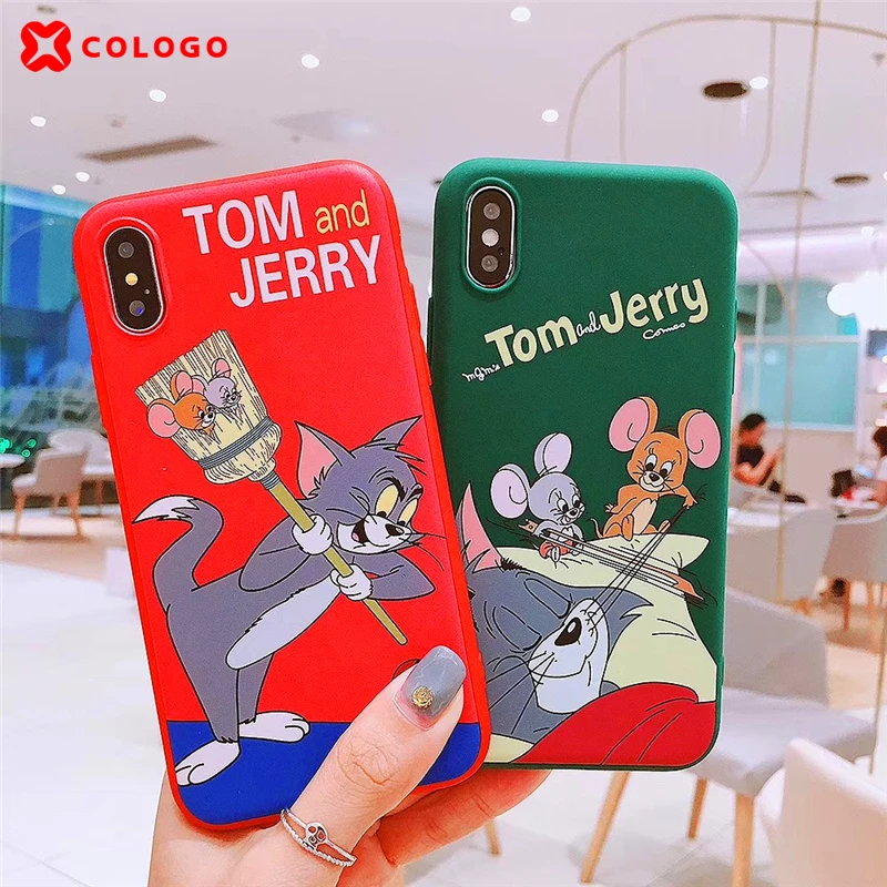 

TOM and JERRY Cartoon Anti-fall phone cover case for iphone 6 6S 7 8 plus X10 XR XS MAX LTOTORO fashion personality phone coque